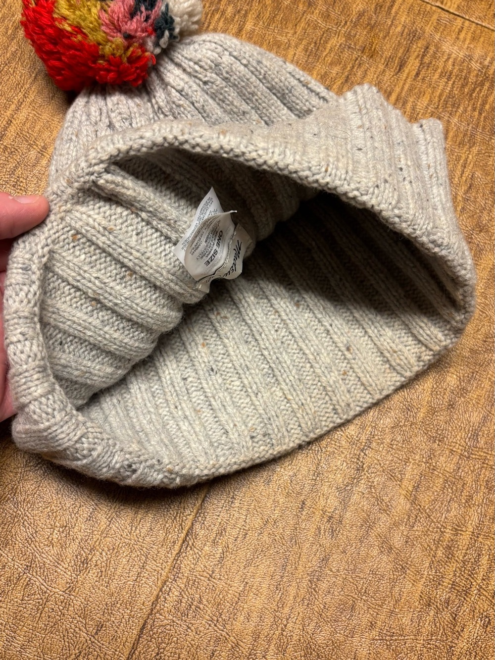 Madewell Ribbed Beanie with Multi-Color Pom - Picture 7 of 7